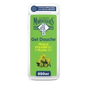 LE PETIT MARSEILLAIS Gel Douche 650ml, Feuille d'olivier & Tilleul Bio
